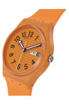 SWATCH Essentials Trendy Lines In Sienna Orange Silicone Strap