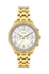 BREEZE Crystal Swarovski Dual Time Gold Stainless Steel Bracelet