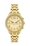 BREEZE Crystal Swarovski Dual Time Gold Stainless Steel Bracelet