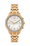 BREEZE Crystal Swarovski Dual Time Rose Gold Stainless Steel Bracelet