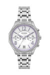 BREEZE Crystal Swarovski Dual Time Silver Stainless Steel Bracelet