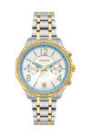 BREEZE Crystal Swarovski Dual Time Two Tone Stainless Steel Bracelet