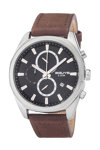 3GUYS Chronograph Brown Leather Strap