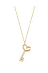 SOLEDOR 14ct Gold Heart - Key Necklace SYMBOLIC TREASURES with Diamond