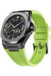 D1 MILANO Skeleton Automatic Light Green Rubber Strap