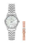 LUCIEN ROCHAT Iconic Diamonds Silver Stainless Steel Bracelet Gift Set