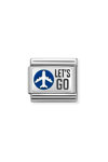 Σύνδεσμος (Link) NOMINATION 'Let's Go' από ανοξείδωτο ατσάλι και ασήμι 925 με σμάλτο