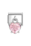 NOMINATION Link 'Charm' made of Stainless Steel and Sterling Silver with Zircon