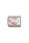 Link NOMINATION Gemstones 'Droplet' made of Stainless Steel and 9ct Rose Gold with Zircon