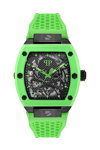 PHILIPP PLEIN The Skeleton Automatic Light Green Silicone Strap