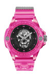 PHILIPP PLEIN The Skull Scuba Duba Edition Fuchsia Plastic Strap