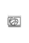 Σύνδεσμος (Link) NOMINATION 'Μπάλα μπάσκετ' από ανοξείδωτο ατσάλι και ασήμι 925