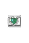 Σύνδεσμος (Link) NOMINATION 'Καρδιά' από ανοξείδωτο ατσάλι και ασήμι 925 με Ζιργκόν