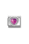 NOMINATION Link 'Heart' made of Stainless Steel and Sterling Silver with Zircons