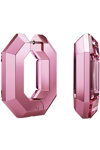 SWAROVSKI Pink Lucent Hoop Earrings octagon shape (Small)