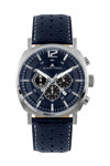 Jacques LEMANS Lugano Chronograph Blue Leather Strap