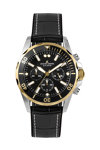 Jacques LEMANS Liverpool Chronograph Black Leather Strap