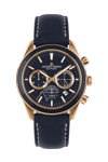 Jacques LEMANS Eco Power Solar Chronograph Blue AppleSkin Leather Strap