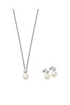 MORELLATO Perla Sterling Silver Necklace and Earrings Set with Pearls and Zircons