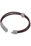 POLICE Crest Stainless Steel and Leather Bracelet