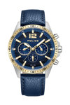 POLICE Chester Dual Time Blue Leather Strap