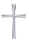 Double-sided 14ct White Gold Baptism Cross with Zircons by TRIANTOS
