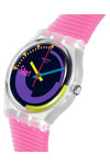 SWATCH Neon Pink Podium Pink Silicone Strap