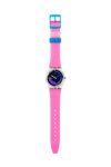 SWATCH Neon Pink Podium Pink Silicone Strap