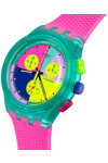 SWATCH Neon Flash Arrow Chronograph Pink Silicone Strap