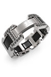 GUESS Montecarlo Stainless Steel Men's Ring with Zircons (No 66)