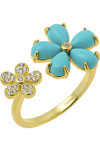 BREEZE Gold Plated Sterling Silver Ring with Crystals and Zircons (No 52)