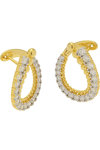 BREEZE Gold Plated Sterling SIlver Hoop Earrings with Zircons