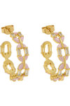 BREEZE Gold Plated Sterling SIlver Hoop Earrings with Enamel and Zircons