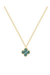 9ct Gold Necklace with Four-leaf Clover and Mother of Pearl by SAVVIDIS
