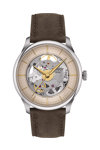 TISSOT T-Classic Chemin Des Tourelles Squelette Automatic Khaki Leather Strap