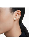 SWAROVSKI White Una stud earrings round cut