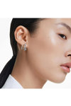 SWAROVSKI White Hyperbola mini hoop earrings mixed cuts