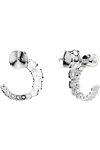 SWAROVSKI White Matrix hoop earrings Crystal Pearl round cut