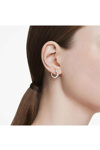 SWAROVSKI White Matrix hoop earrings Crystal Pearl round cut