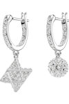 SWAROVSKI White Dextera drop earrings Asymmetrical design Star and Sphere (round cut)