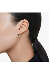 SWAROVSKI White Matrix hoop earrings Heart baguette cut (Small)