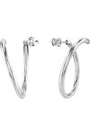 SWAROVSKI White Dextera hoop earrings round cut