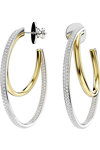 SWAROVSKI White Hyperbola hoop earrings round cut (Medium)