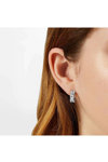 CHIARA FERRAGNI Classic Rhodium Plated Hoop Earrings with Zircons