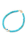 14ct Gold Bracelet with Turquoise 4.0 mm and Evil Eye by SAVVIDIS