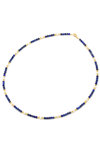 Κολιέ με Lapis Lazuli, Salomite και μαργαριτάρια SAVVIDIS με 14Κ χρυσό κούμπωμα