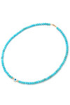 14ct Gold Necklace with Turquoise 4.0 mm and Evil Eye by SAVVIDIS