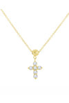 9ct Gold Cross with Zircons by SAVVIDIS