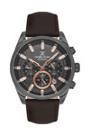 DANIEL KLEIN Chronograph Brown Leather Strap