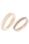 9ct Rose Gold Wedding Rings with Zircons by FaCaD’oro